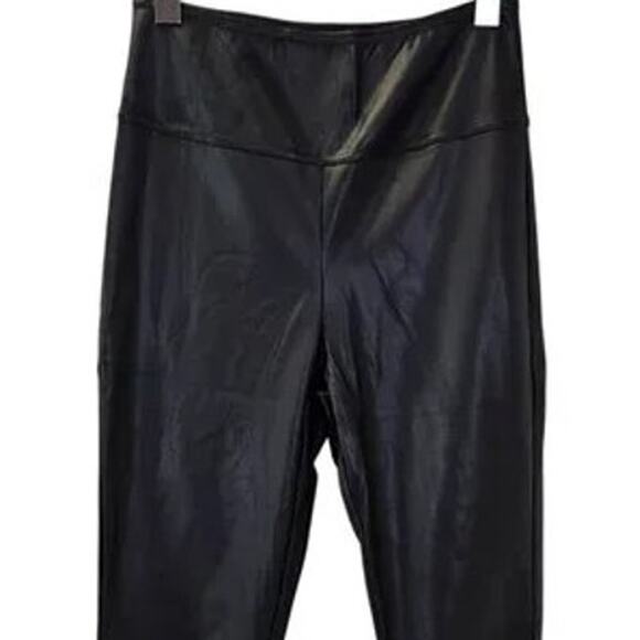 NWT Weworewhat Buttery Faux Leather High Waisted Ankle Stirrup Leggings S Black - Picture 3 of 16